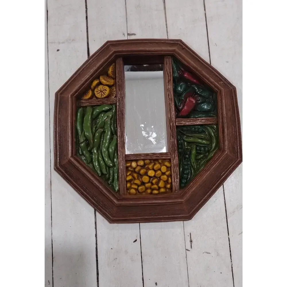 Vintage Syroco Octagon Vegetable Mirror, Kitchen Decor